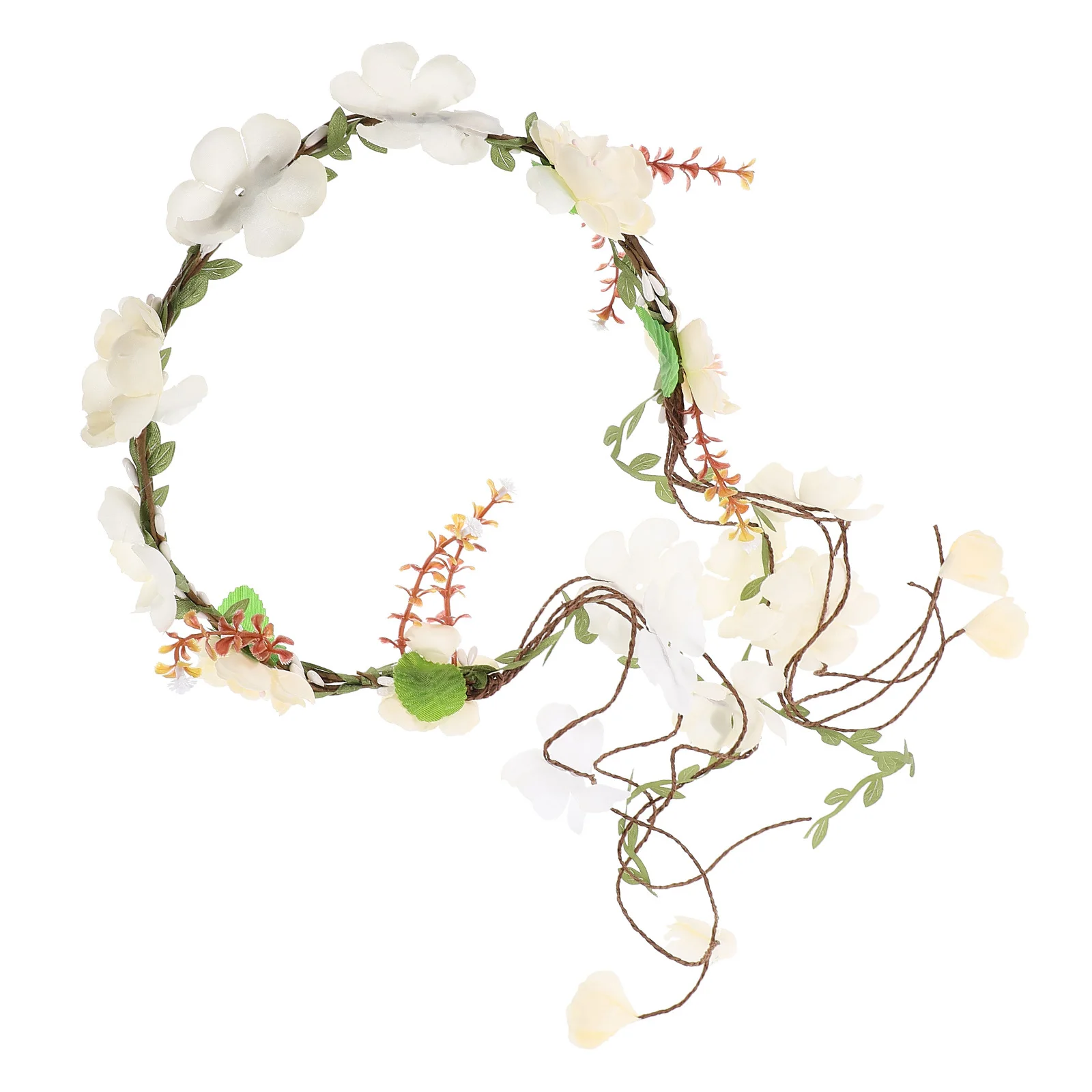 الأزهار جارلاند عقال الزفاف رباط شعر تقليد زهرة فتاة خوذة حفلة عطلة صور الدعامة زهرة عقال