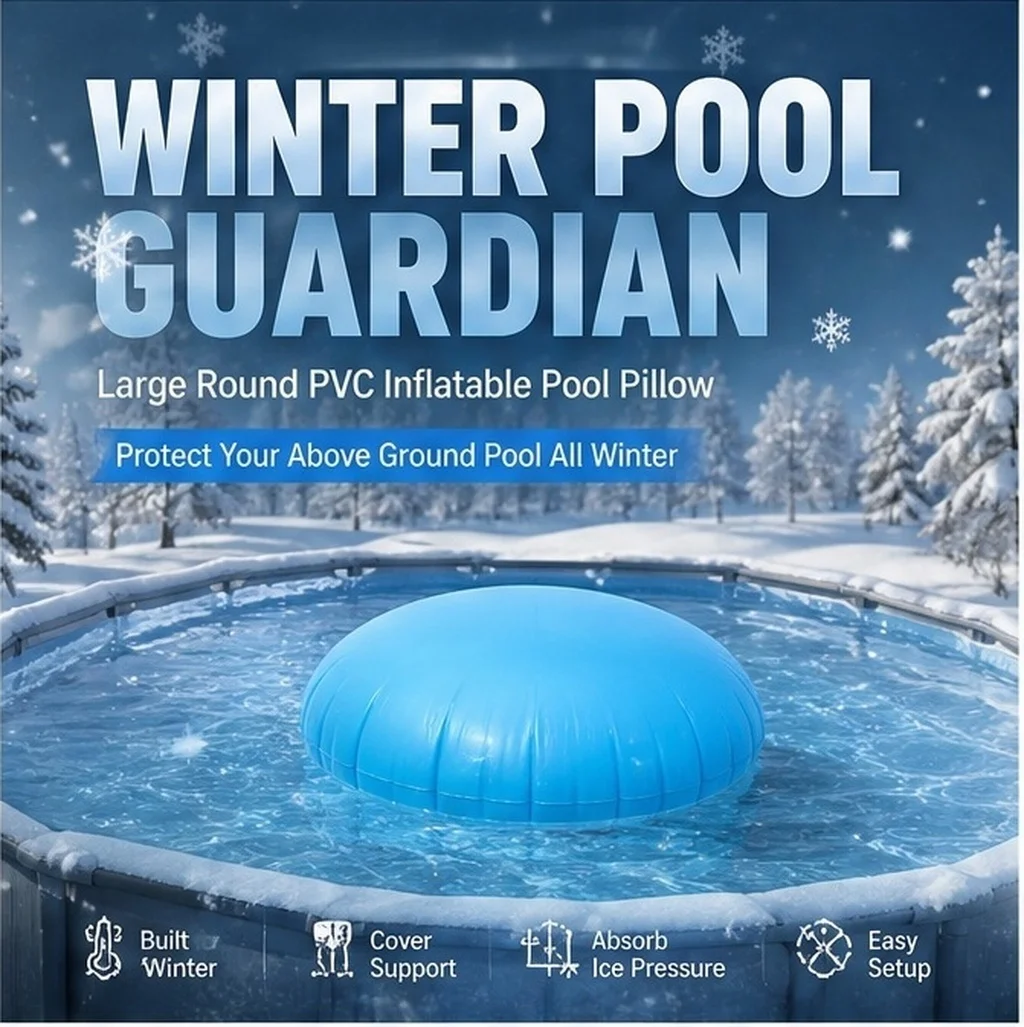 1Pcs Round PVC Inflatable Pool Pillow Large Above Ground Pool Winter Air Pillow Cover Support Cushion Swimming Pools Pillows