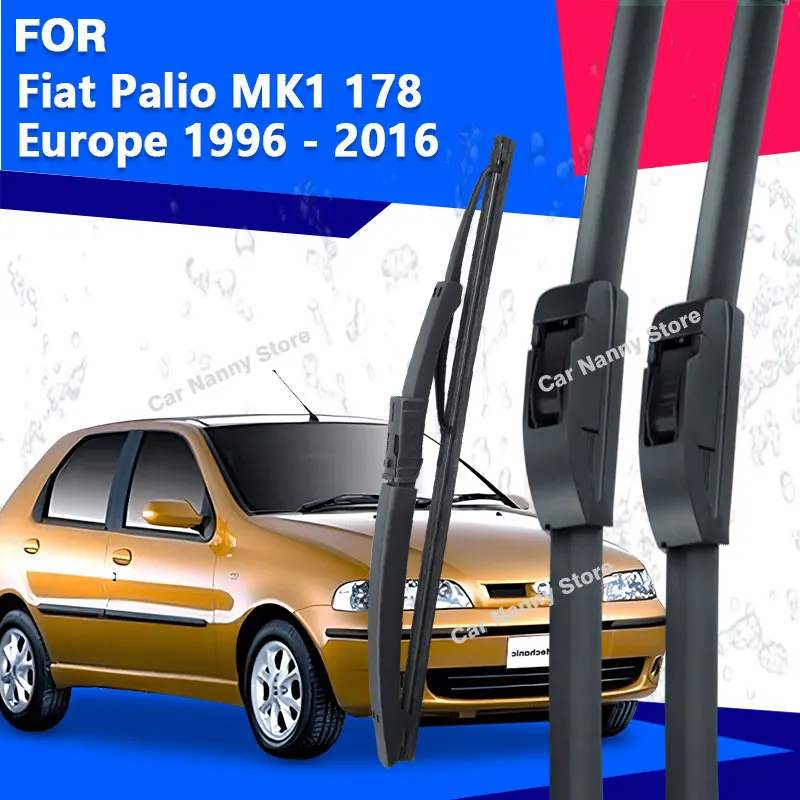 Para Fiat Palio MK1 178 Europa 1996 - 2016 Escobillas Limpiaparabrisas Delanteras y Traseras Accesorios para Parabrisas Limpiaparabrisas de Coche 1997 1998 1999 2000 2001 2002