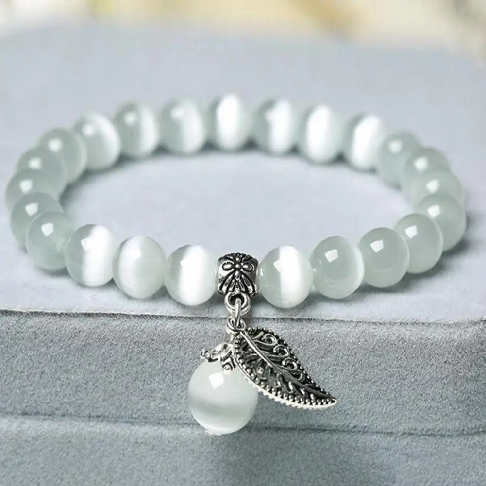 2025 النساء سوار العرقية نمط حبل مرن اليدوية تلميع تزيين سوار المعصم أوبال الخرز سوار مجوهرات اكسسوارات