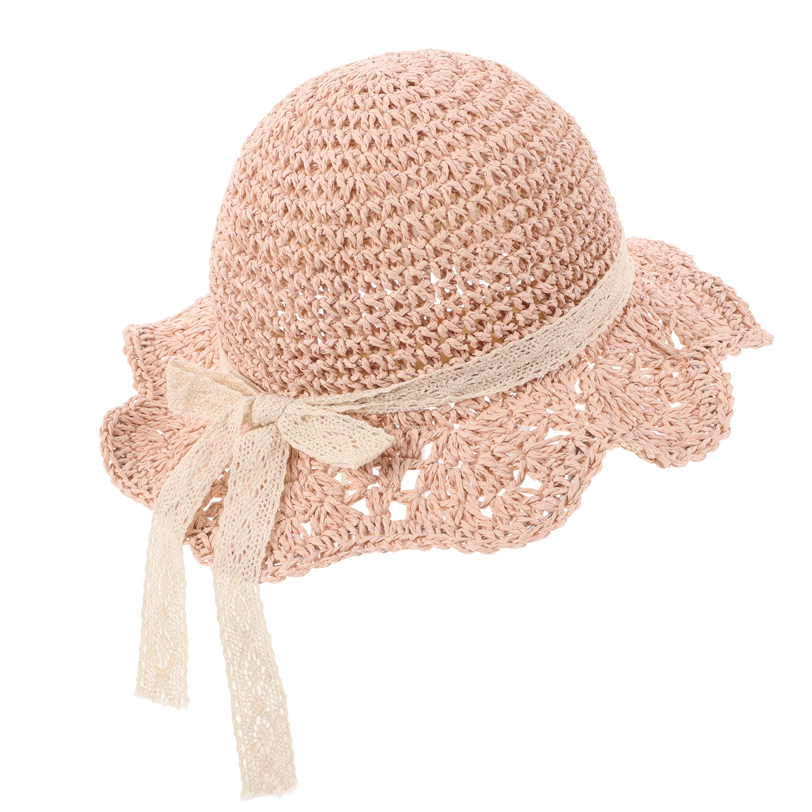 

Children Sun Hat Girls Straw Beach Kids Outdoor Toddler Youth Cowboy Pink Baby Hats Lightweight Breathable Adjustable Stylish