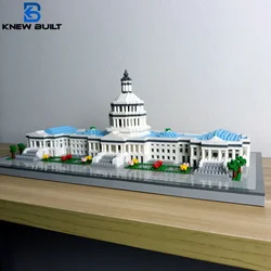 KNEW BUILT Capitol City Construction White House Micro Building Blocks US Mini Architecture Adult Children Toys Assemble Bricks