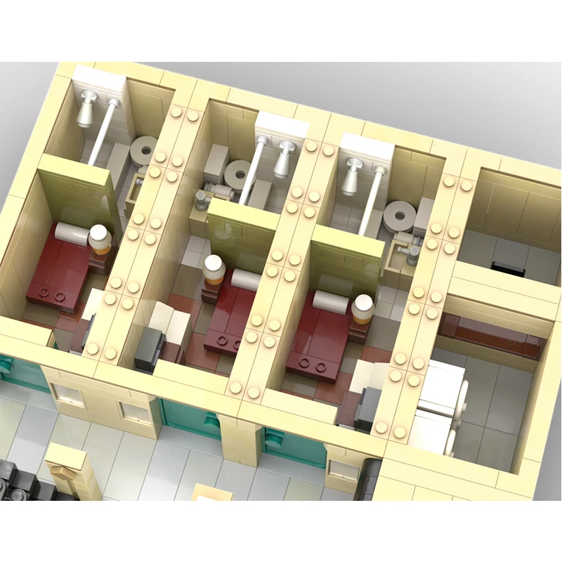 2258 pièces Blocs de construction modulaires personnalisables MOC Motel Vue sur la ville Technologie Éducatif DIY Jouet d'assemblage pour garçons Cadeau