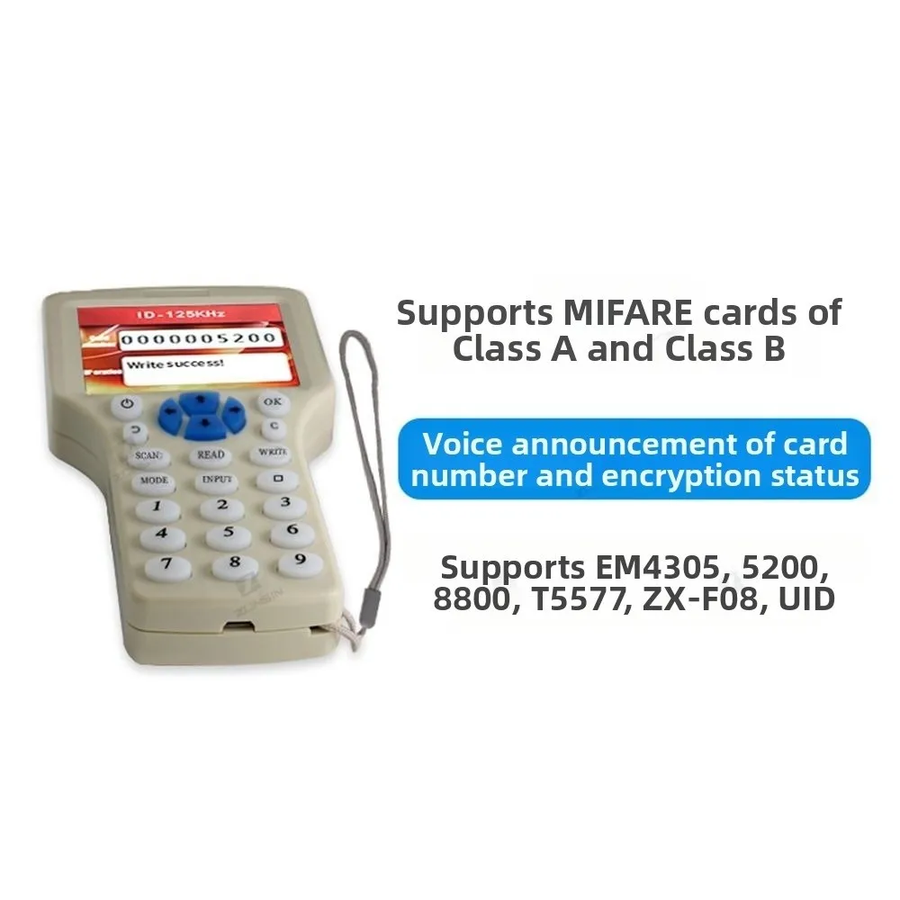 10 Frequency RFID NFC Duplicator USB Programmer 125KHz 13.56MHz Key Fob Tag Replicator Encrypted LCD Screen NFC Card Copier