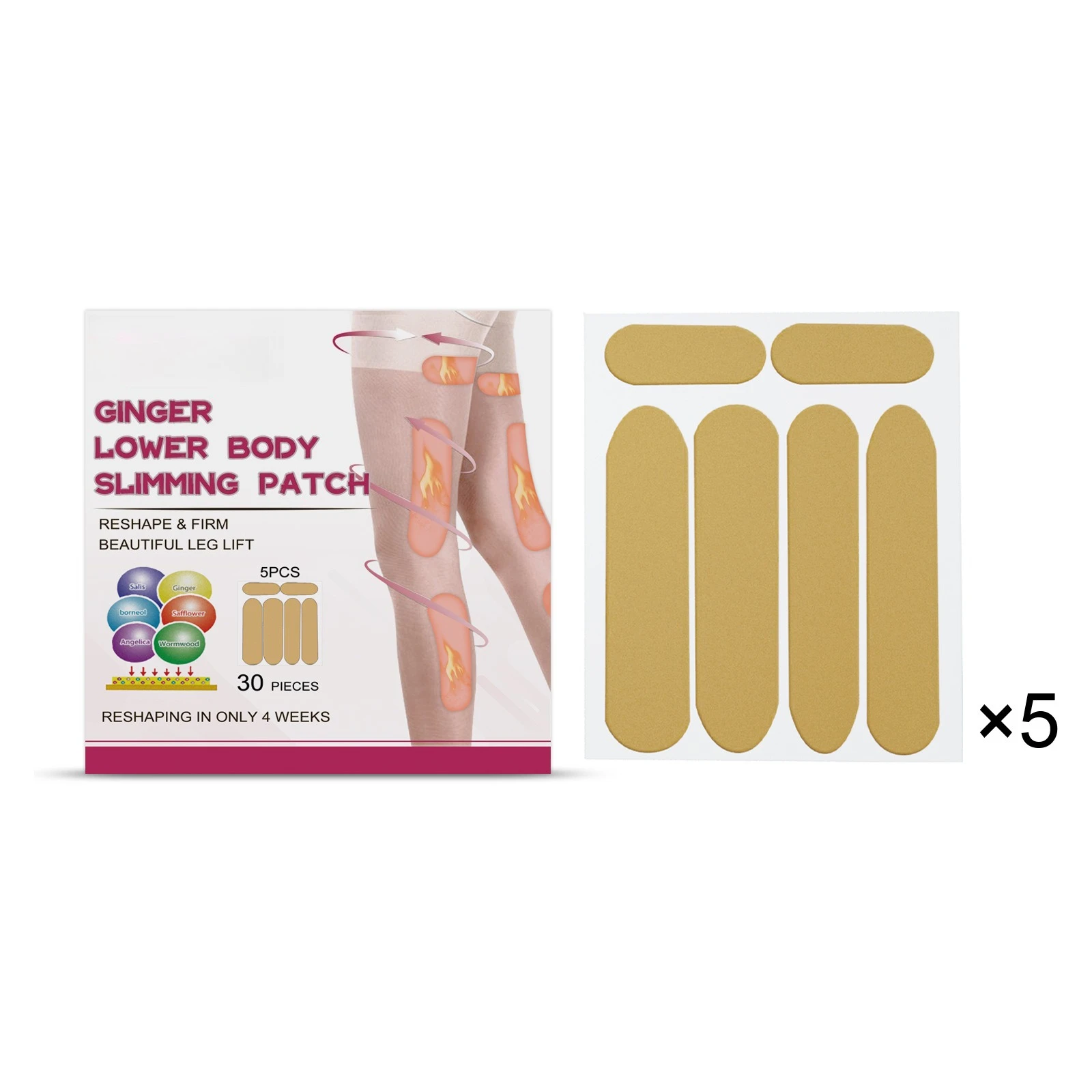 

Ginger leg sticker, shaping legs, firming, lifting thigh muscles, lazy shaping leg sticker