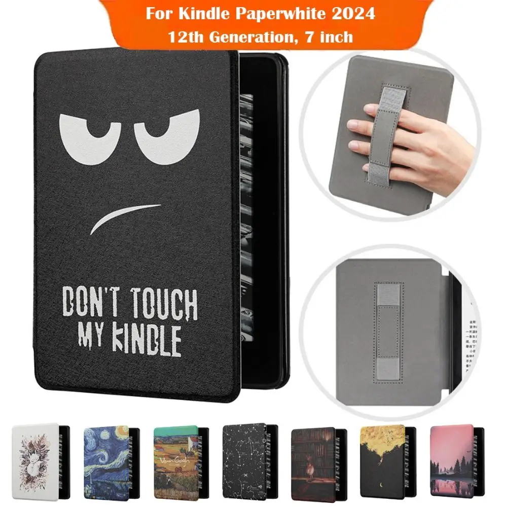 

Leather 7 inch e-Reader Cover Auto Sleep/Wake Protective Case for Kindle Paperwhite 2024 7 inch (12th Gen)/Colorsoft