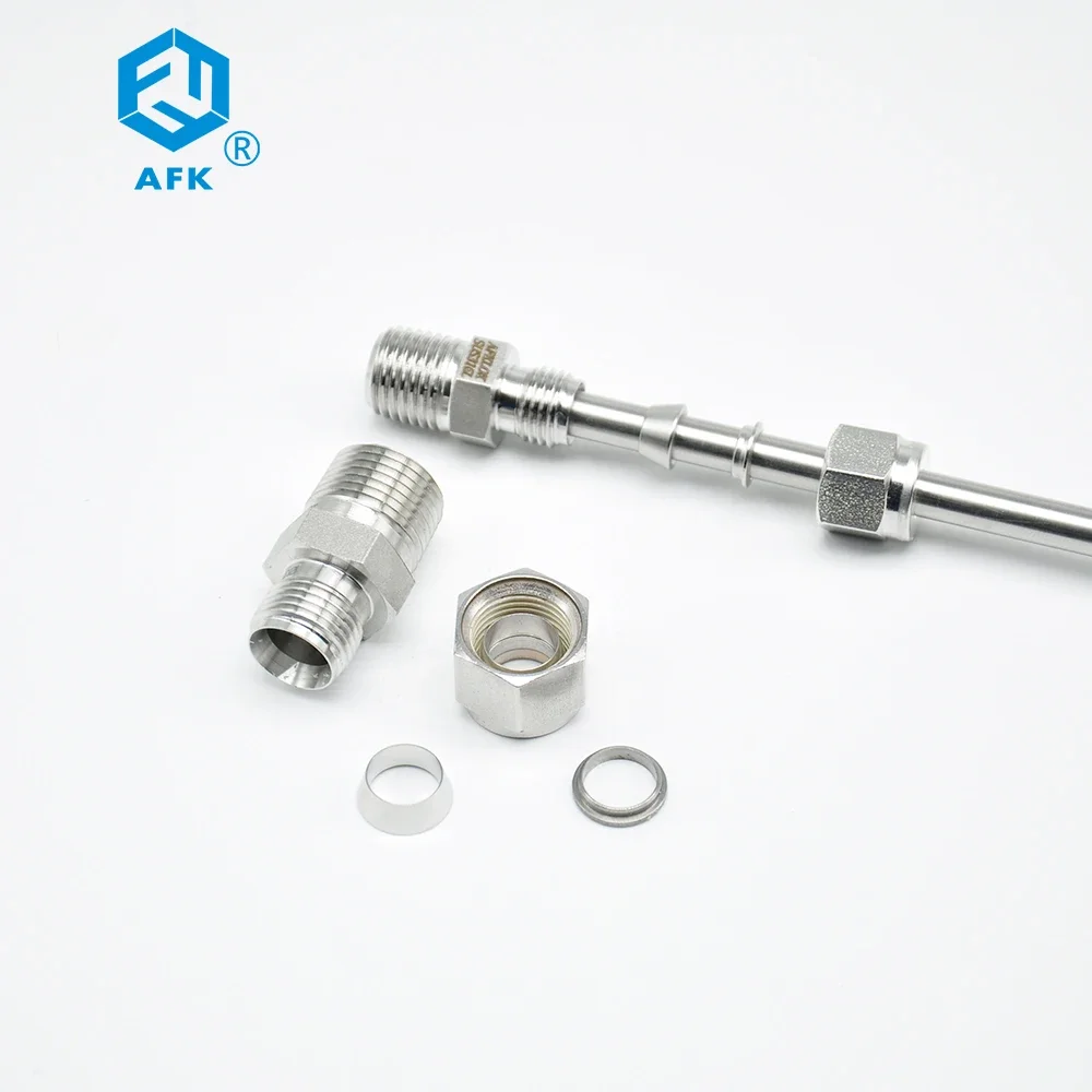 

3/8in Tube x 1/8in NPT Male Stainless Steel 316 Ferrule Fittings Male Connector Compression Tube Fittings