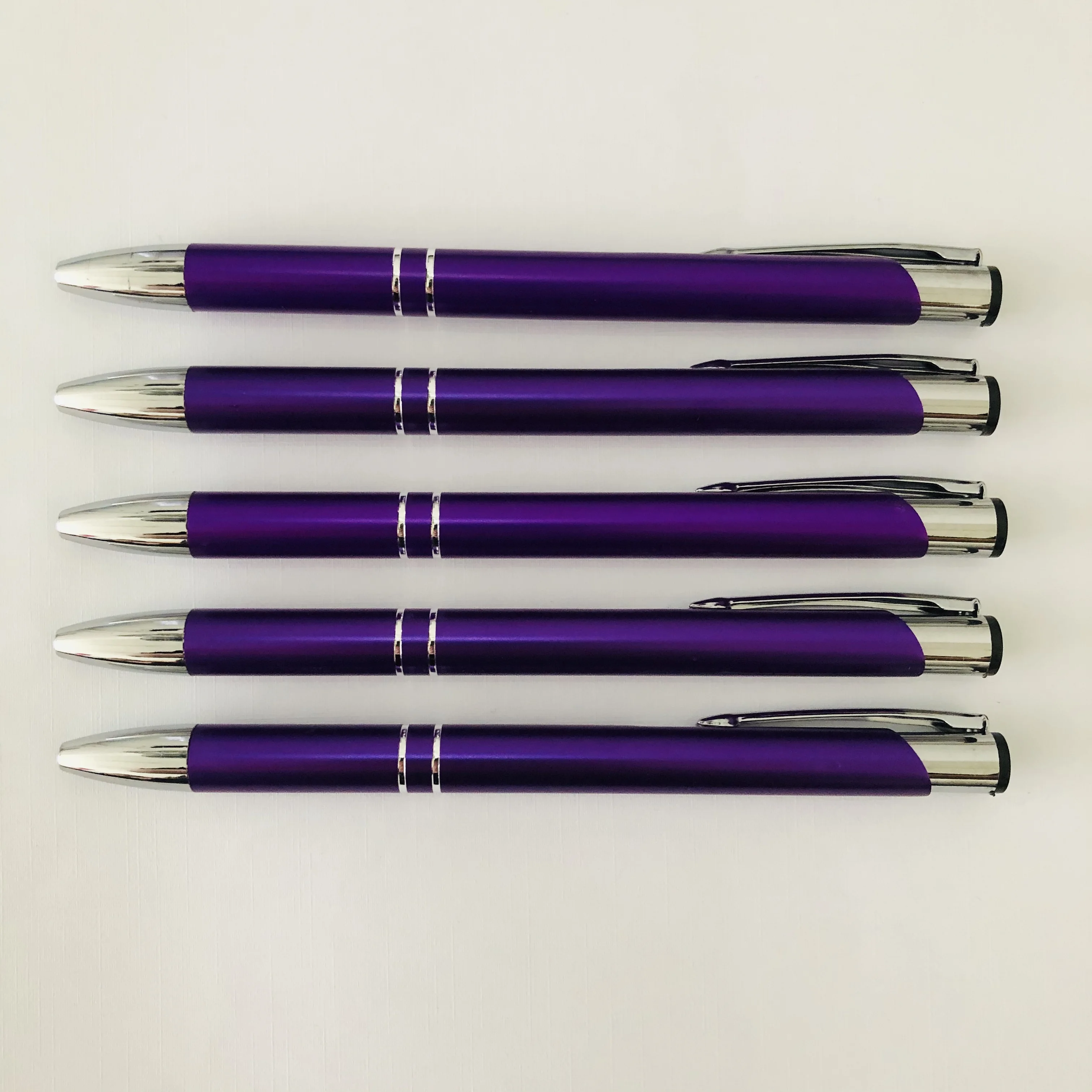 Promotional wholesale purple metal pen engrave personalized logo gift ball pen hotel writing pen