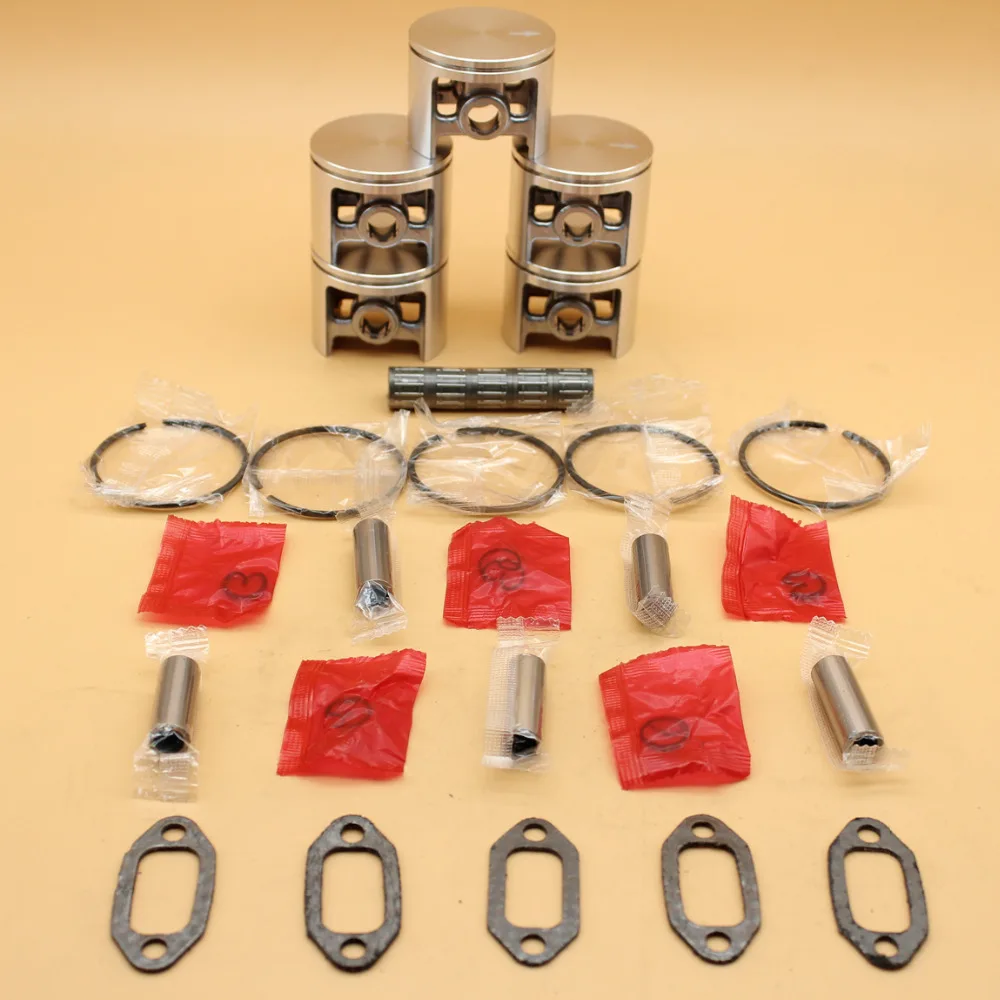 Kit de junta de rolamento de anéis de pistão 5 tamanhos 50mm para husqvarna 268xp 268k 268 especial 266xp peças sobressalentes de motor de motosserra