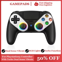 Controlador inalámbrico compatible con consola PS5/pc, controlador de juegos, Gamepad con programación de vibración Turbo Dual Sense