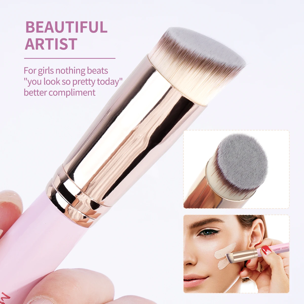 MAANGE ensemble de pinceaux de maquillage 7 pièces fond de teint correcteur fard à paupières pinceau de maquillage pour crème liquide doux Dense Kit d'outils de maquillage cosmétique
