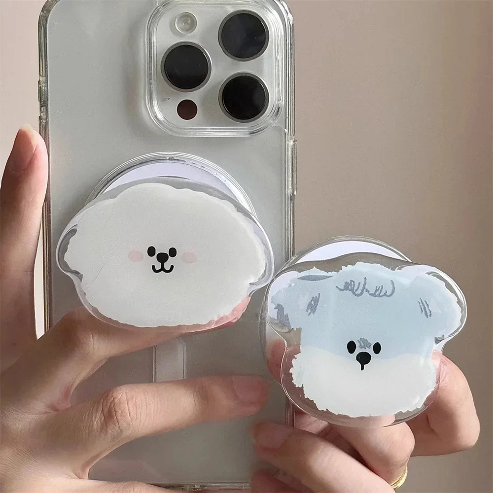 

Корейская милая мультяшная собака-каракули для телефона Magsafe, ручка Tok, подставка для IPhone 17, Samsung, магнитный чехол для беспроводной зарядки, держатель