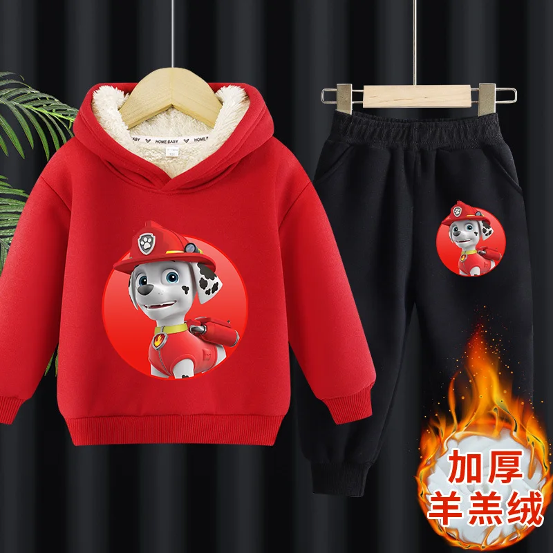 Paw Patrol Warmth Long-Sleeved Sweatshirts Suit Chase Skye Hooded Printing Pullover Sportswear Hoodies Clothes Casual Sweatshirt