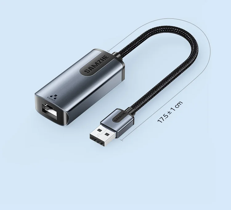 SAMZHE USB-Ethernet-Adapter, USB 3.0 auf RJ45, USB-Hub für Computer, Ethernet-Adapter, Netzwerkkarte, USB, kompatibel mit Xiaomi Mi Box S und Nintendo Switch. – Detail 12