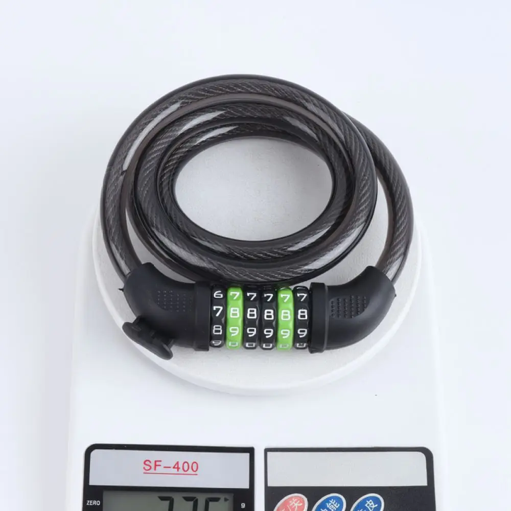 Secure Bike Lock 6 Dial Combination Steel Cable Anti Theft Mount For Road Mountain Bicycle Cycling Outdoor Equipment
