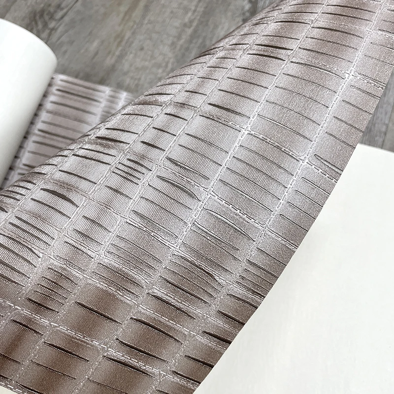 Luxury 3D Faux Leather Wallpaper Roll Waterproof Living Room Home Decor Papel De Parede Striped Wall Paper