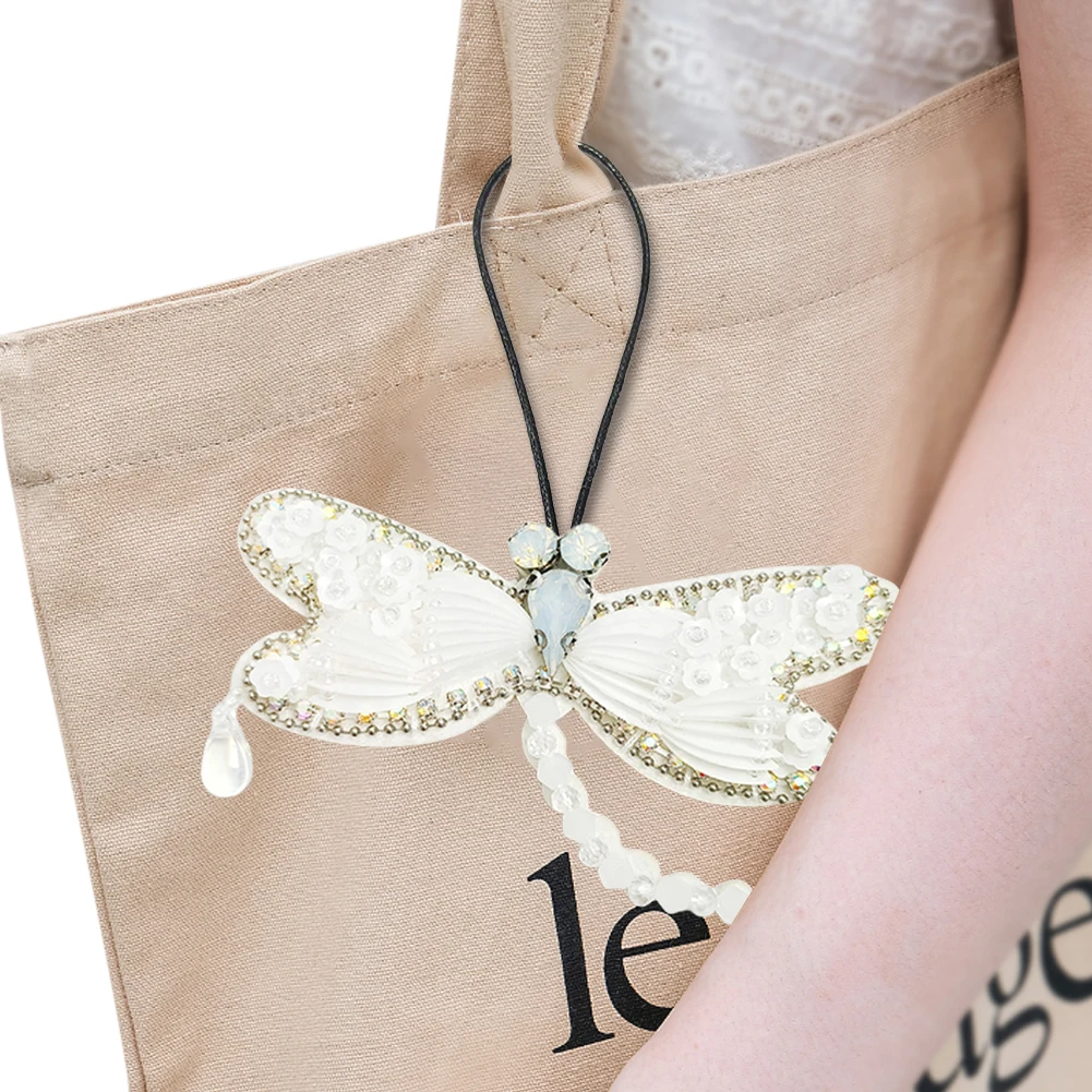 

3D Crystal Patches Bag Pendant Reusable Rhinestone Sequins Hanging Rope Wear Resist Lanyard Patch Handcraft Rope for Friend Gift