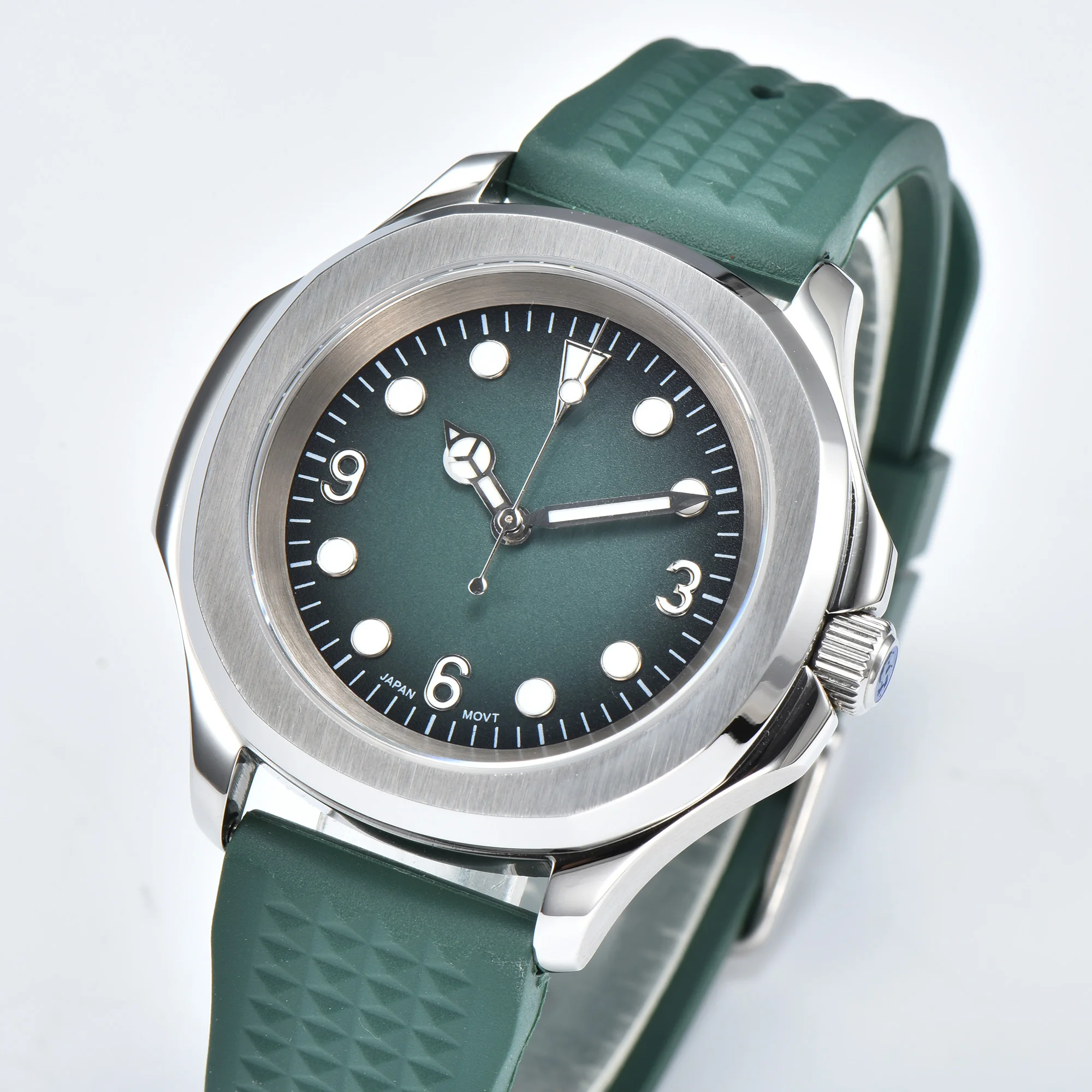 39mm series 100m waterproof NH35 movement fully automatic mechanical watch luminous sapphire rubber 904L fine steel