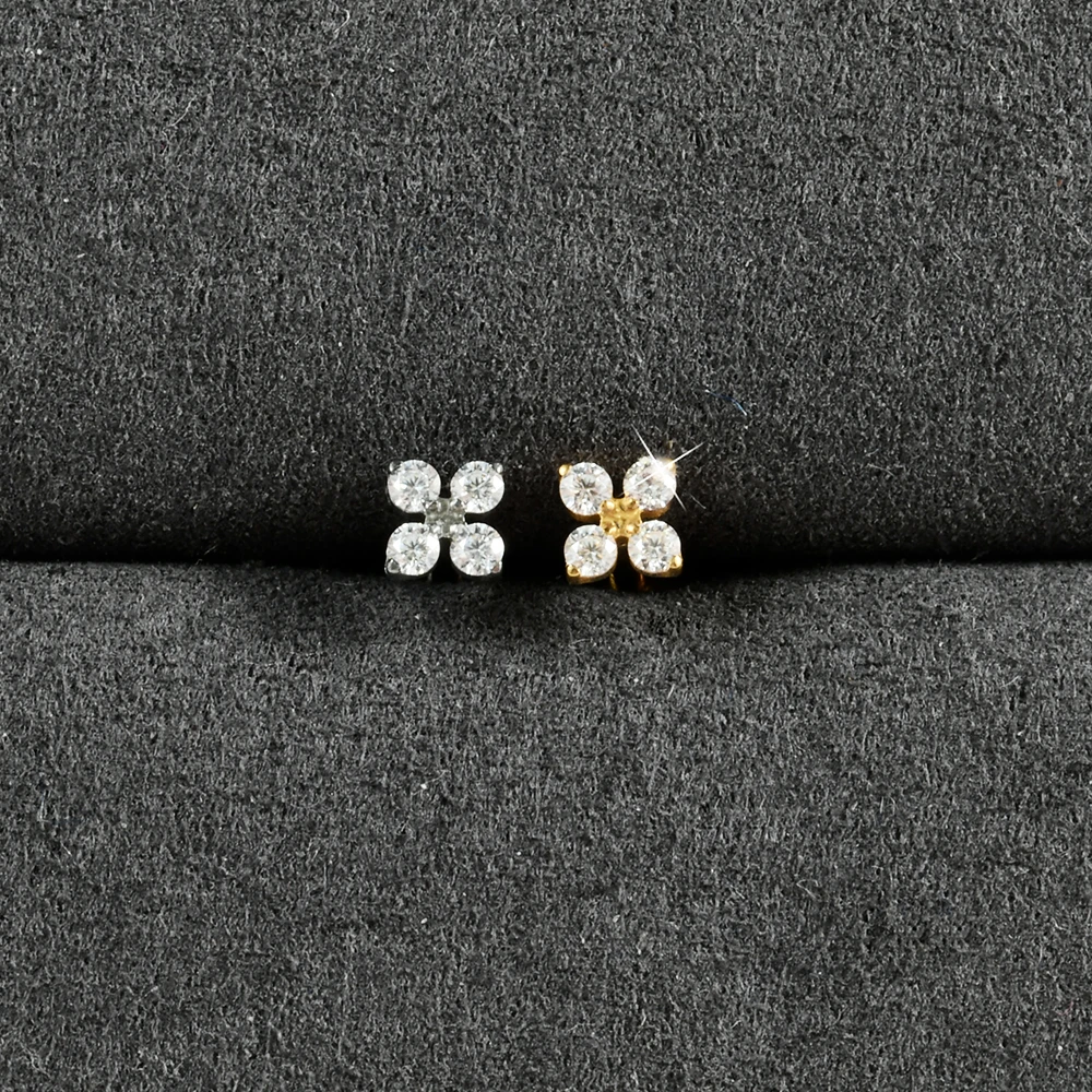 1 Stück Glänzender CZ-Blumen-Labret-Stud in verschiedenen Formen, G23 reines Titan, Innenschraube, Zirkonia, Rook-Ohrstecker, Traugs Conch Ohrring, 16g – Detail 2