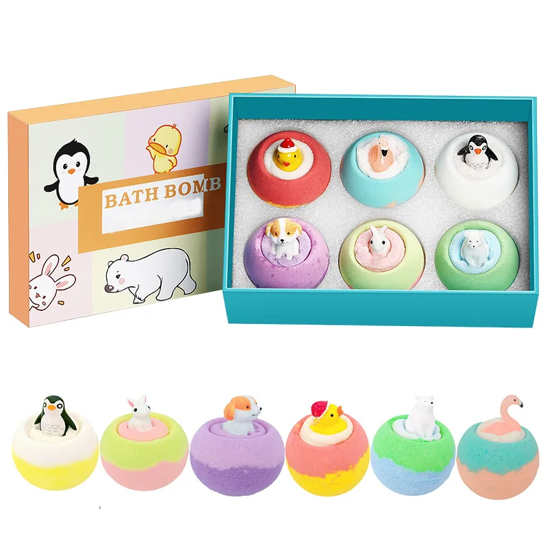 Sprudelnde Badekugeln für Kinder mit Meerestier-Spielzeug Kreatives Geschenk für Kinder
