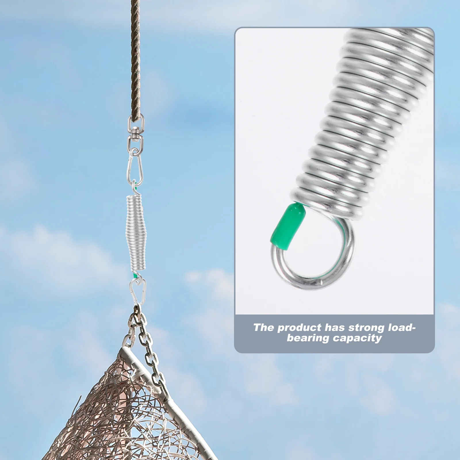 1Set Durable Metal Hammock Swing Spring Strong Load Bearing Long Life Accessory Hammock Spring Porch Swing Springs