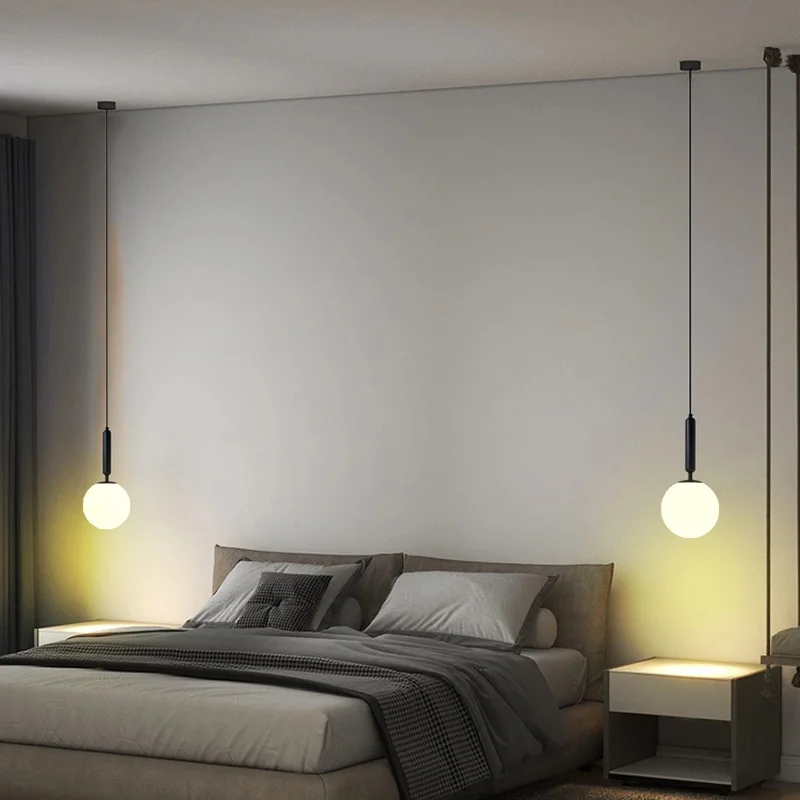 Modern Glass Pendant lights for bedroom bar Hanging Lights kitchen Fixtures Dining Room Decoration home lamp Ball Lampshade