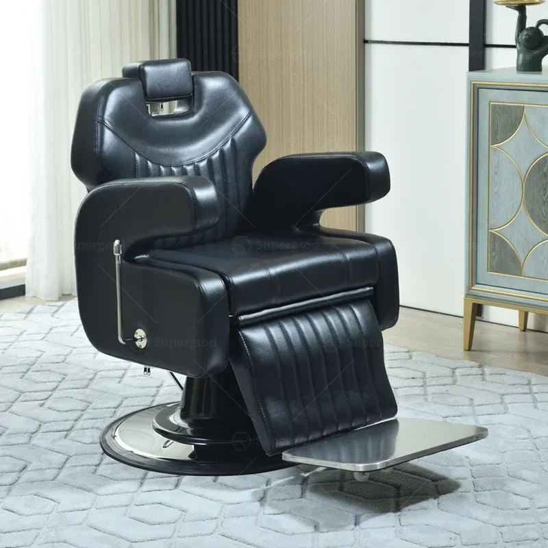 Comfortable Single Barber Chair Adults Multifunctional Swivel Backrest Barber Chair Luxury Metal Silla Barberia Salon Furniture