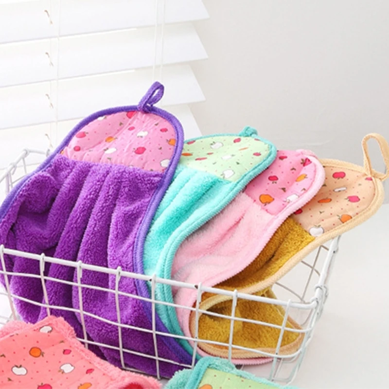 Hand Towel Can Be Hung for Home Bathroom Kitchen Cleaning Thick Absorbent Cloth Dish Cloth Optional Colors Soft Coral Fleece