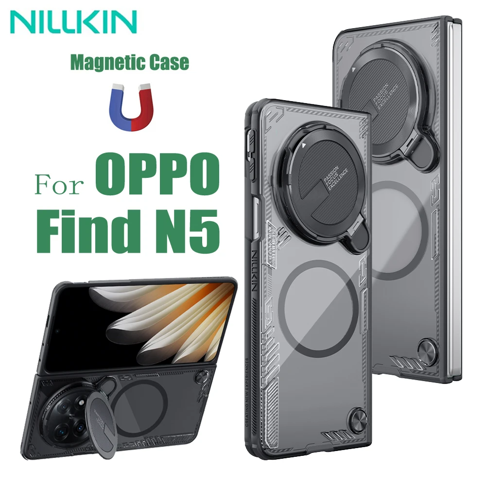 

For OPPO Find N5 MagSafe Transparent Case NILLKIN Iceblade Fold Camera Protective Magnetic Cover For Find N5 With Metal Stand