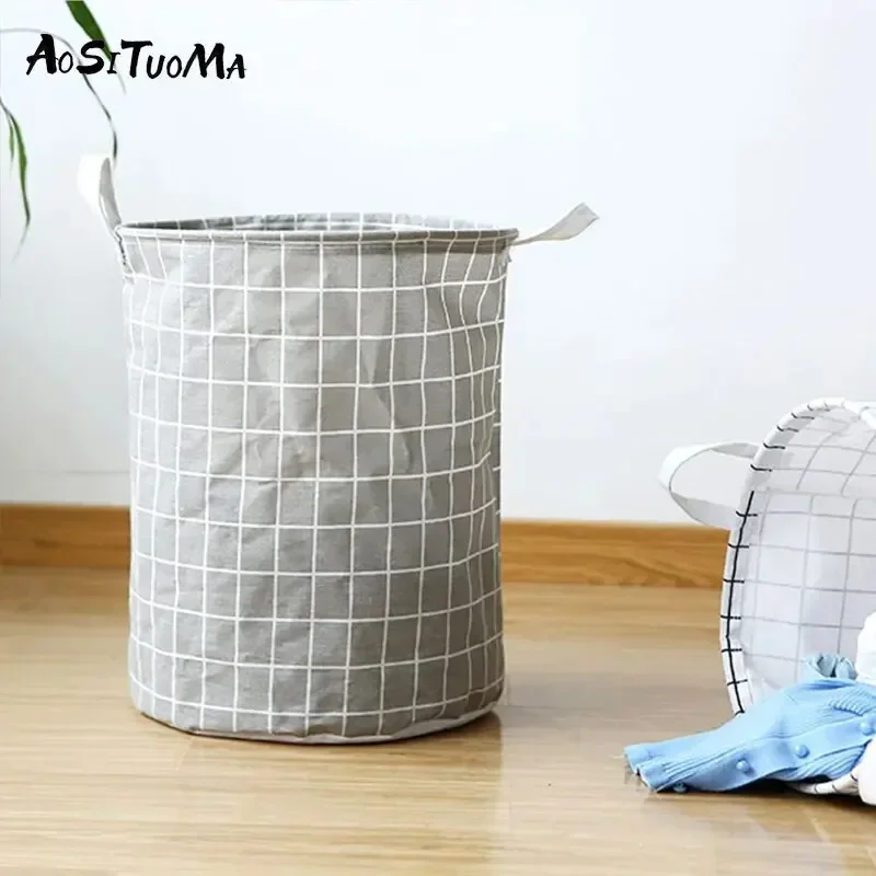 1pc Round Dirty Clothes Basket, Laundry Basket, Portable Dirty Clothes Hamper