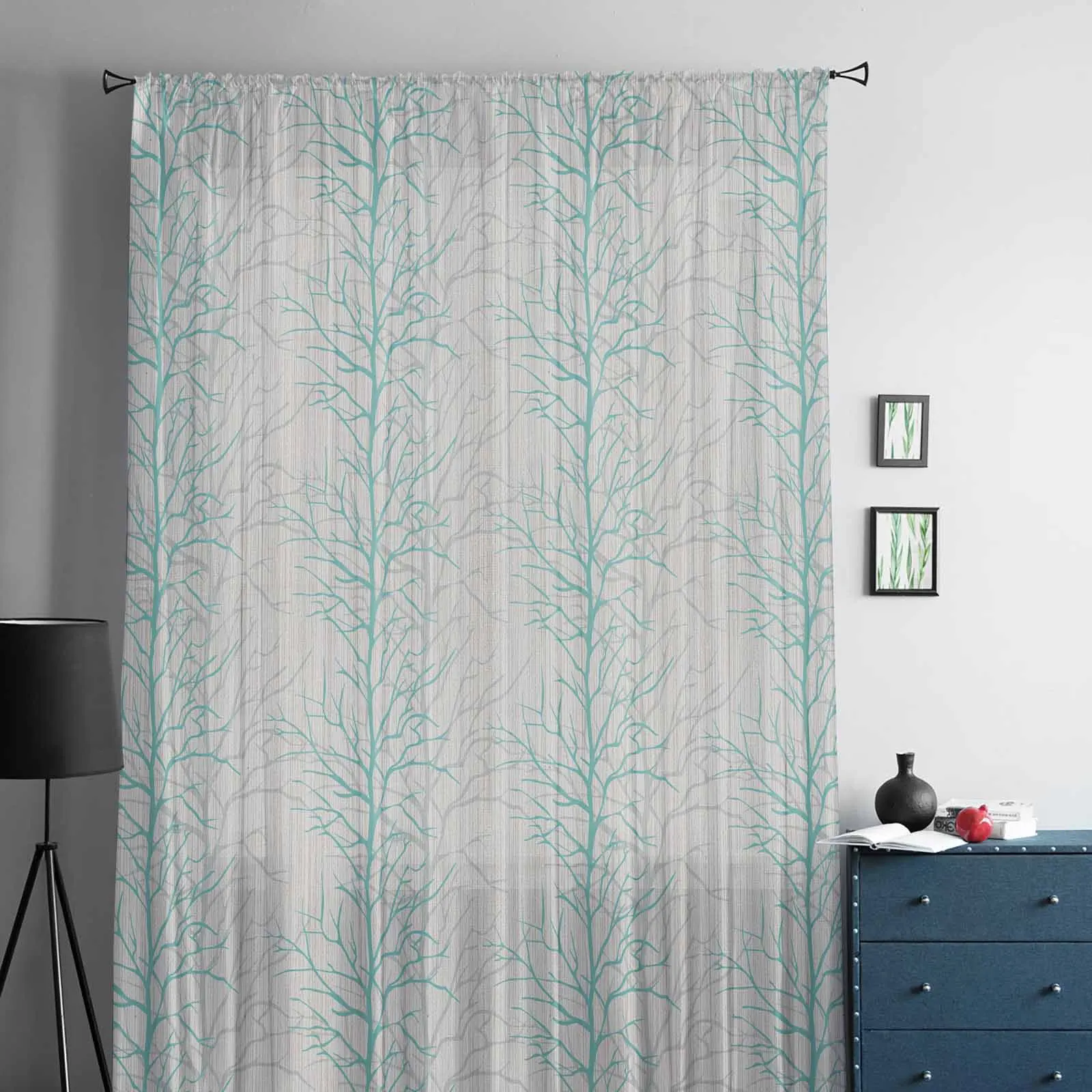 Overlay Of Tree Branch Loop Diagram Voile Sheer Curtains Living Room Window Tulle Curtain Kitchen Bedroom Drapes Home Decor