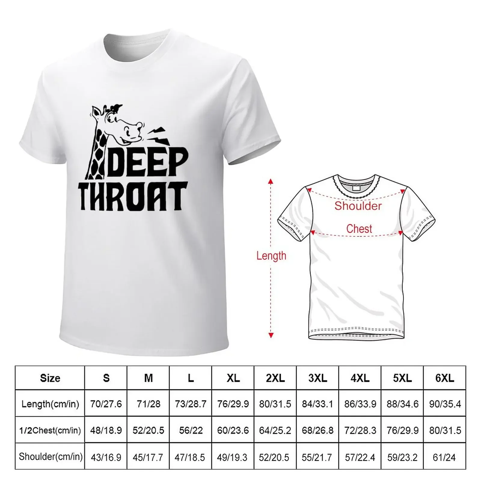 Deep Throat Funny Giraffe T-Shirt plus size tops graphics t shirts for men graphic