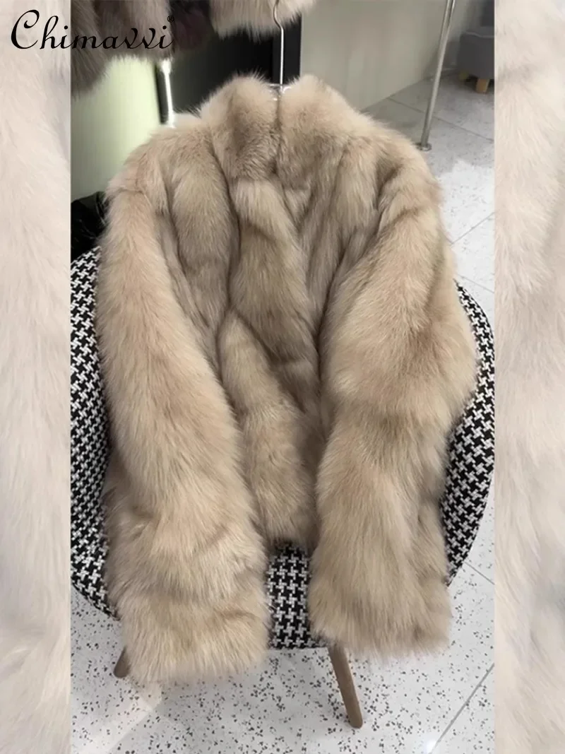 

European 2025 Winter New Foreign Style Fashion Temperament Versatile High Sense Environmental Protection Fur Thick Coat Women