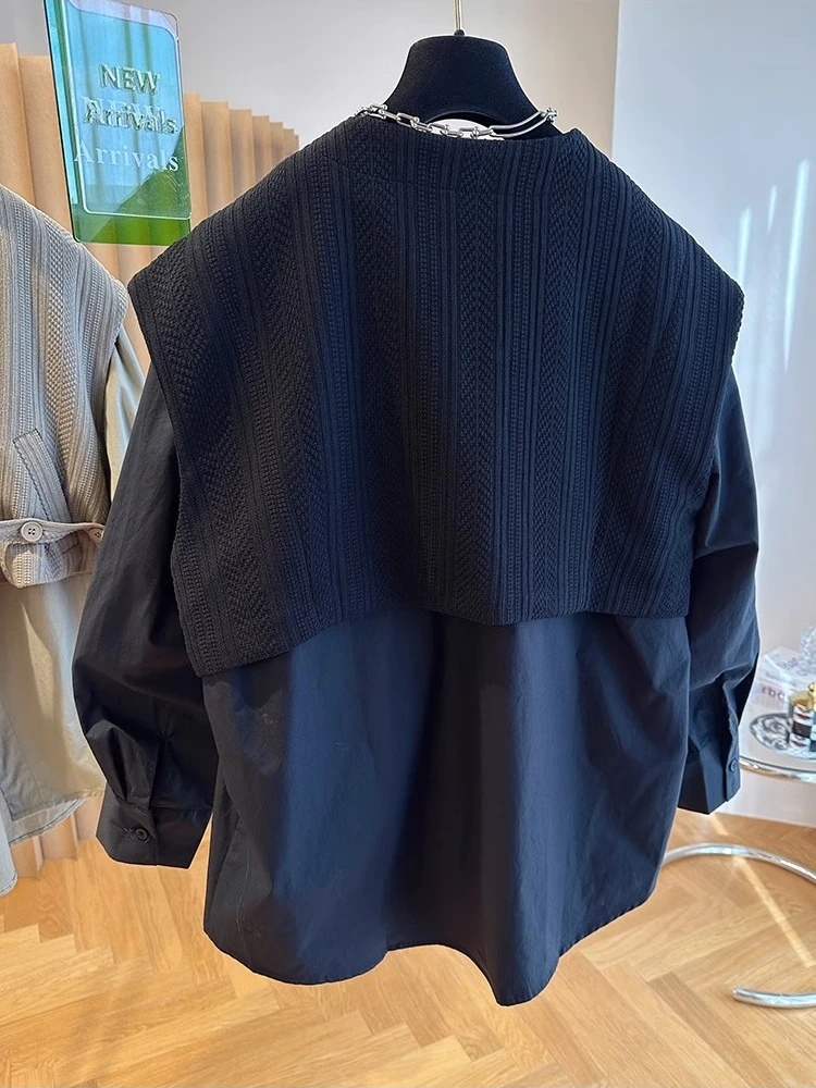 

Вязаный жилет Bla, комплект из двух предметов, женский весенне-осенний комплект большого размера, уникальное изысканное пальто irt в стиле ретро, дизайн на пуговицах