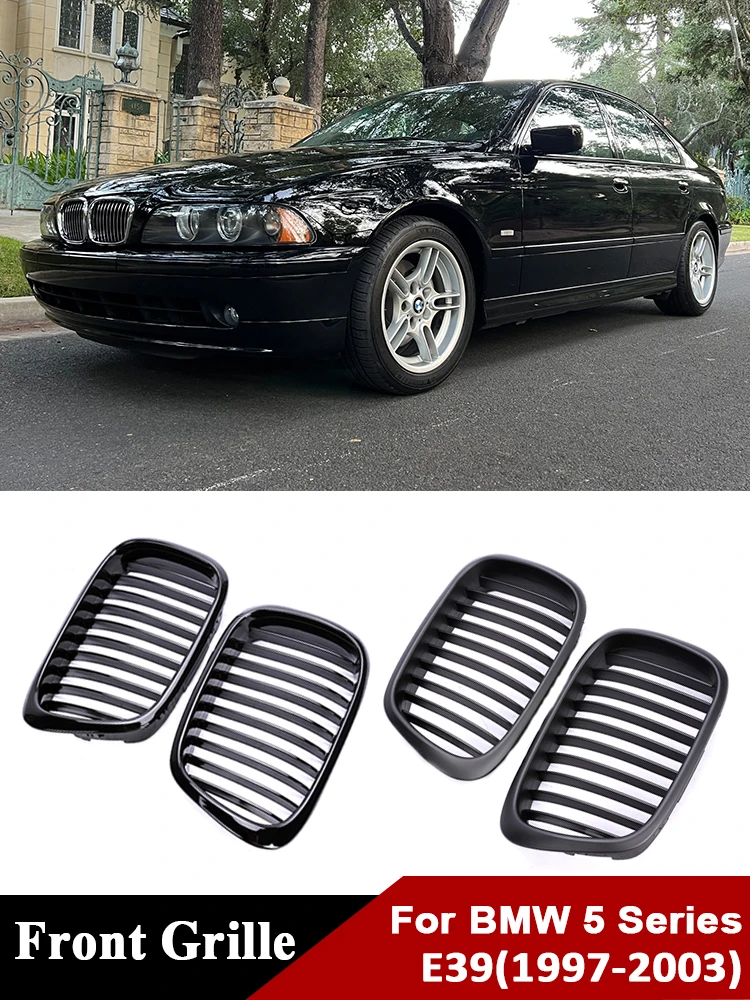 

Single Slat Front Kidney Bumper Black Grill Racing Facelift Grille For BMW 5 Series E39 1997-2003 525i 528i 530i Accessories