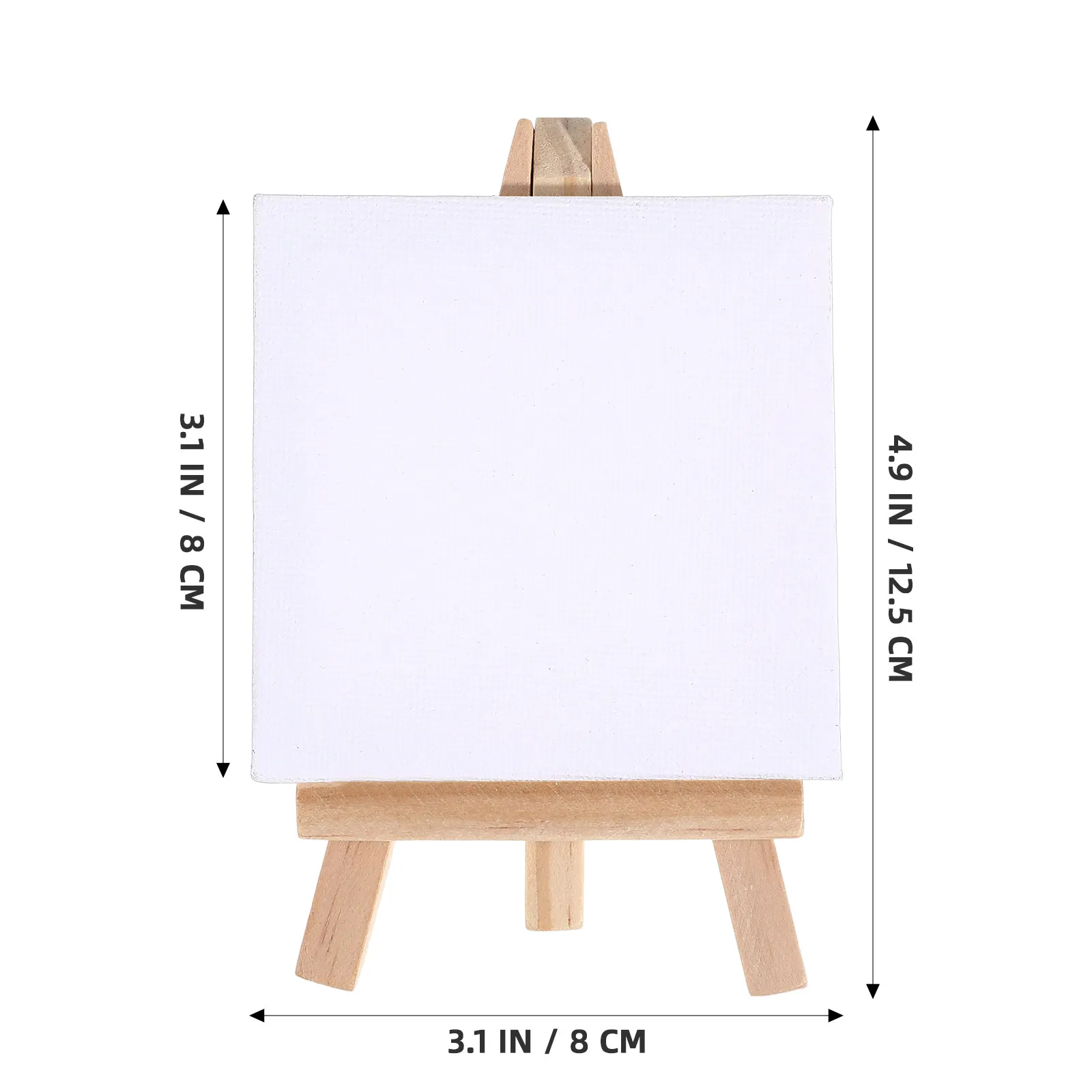12Sets Mini Canvas Easel Set 's Oil Painting Portable Wooden Stretched Art Board for Painting Party Home Wedding