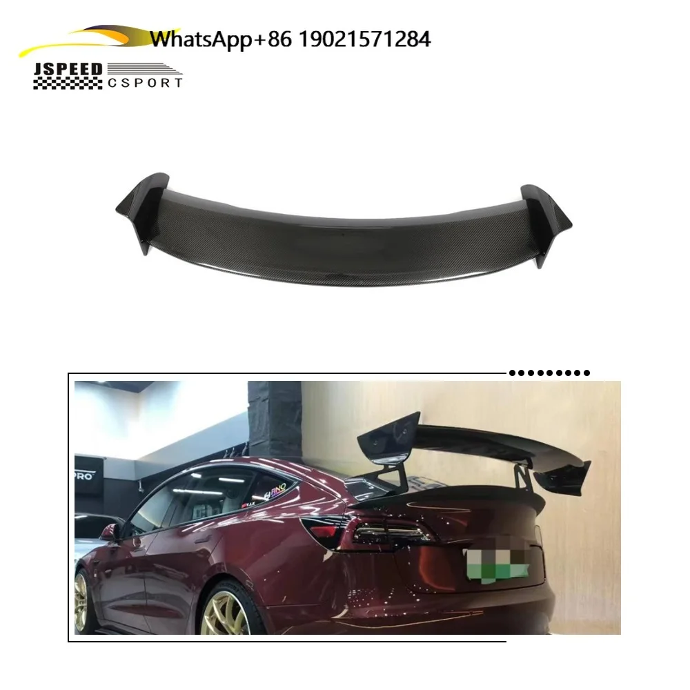 

Dry Carbon Fiber Rear Trunk Cover Spoiler Wing for Model 3 Sedan 4 Doors 2016-2021