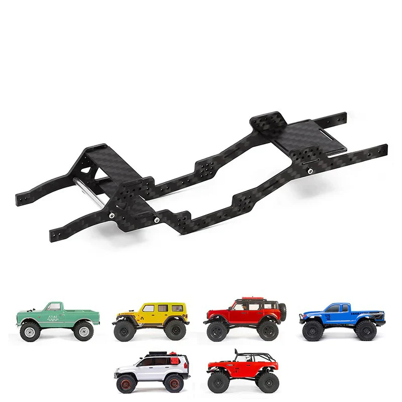 INJORA LCG Carbon Fiber Frame Girder Chassis Kit for 1/24 RC Crawler Axial SCX24 Deadbolt JLU C10 Bronco Upgrade Part