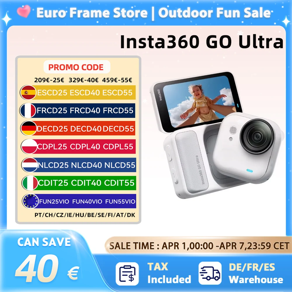 Insta360 GO Ultra Action Camera 4K 60fps Lightweight POV Hands-free Ultra-HD Magnetic FlowState Stabilization Insta 360 GO Ultra