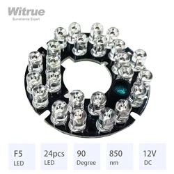 Witrue IR LED Board 24 Grain 850nm 90 Degree Diameter 44MM CCTV Accessoriesfor Surveillance Security Cameras