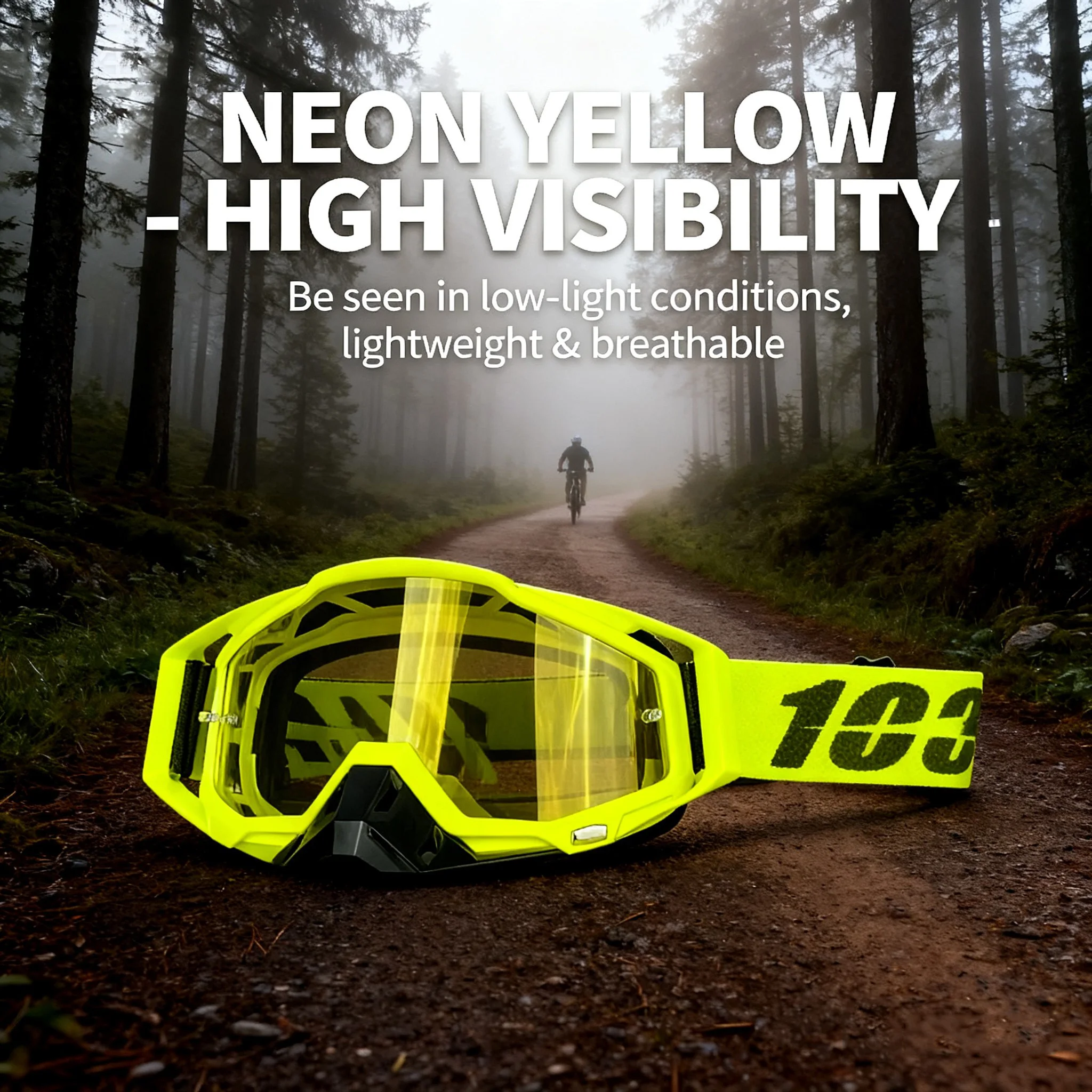 

Motorcycle Glasses Motocross Goggles with HD Lens, Windproof Protective Eyewear for MX Helmet ATV MTB Cycling Off-Road Sports