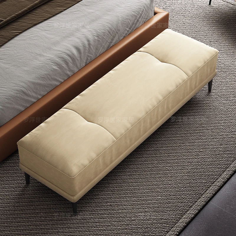 

White Cream Foot Stool Low Waiting Comfortable Unique Lounge Big Size Step Stool Individual Tabouret Chinese Style Furniture