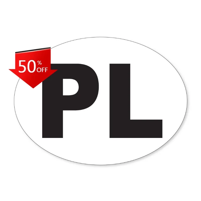 

Pl White Oval Poland Flag Car Van Decal Sticker Bumper Exterior Decal Accessories
