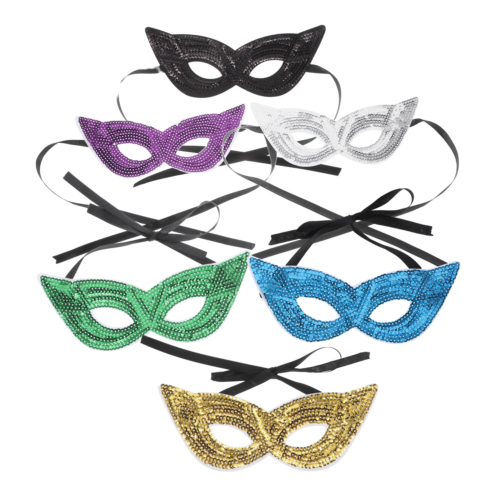 

6 pcs Mardi Gras Masks For Women Carnival Eye Mask Glitter Rhinestone Half Face Masquerade Party Decoration Costume Accessory