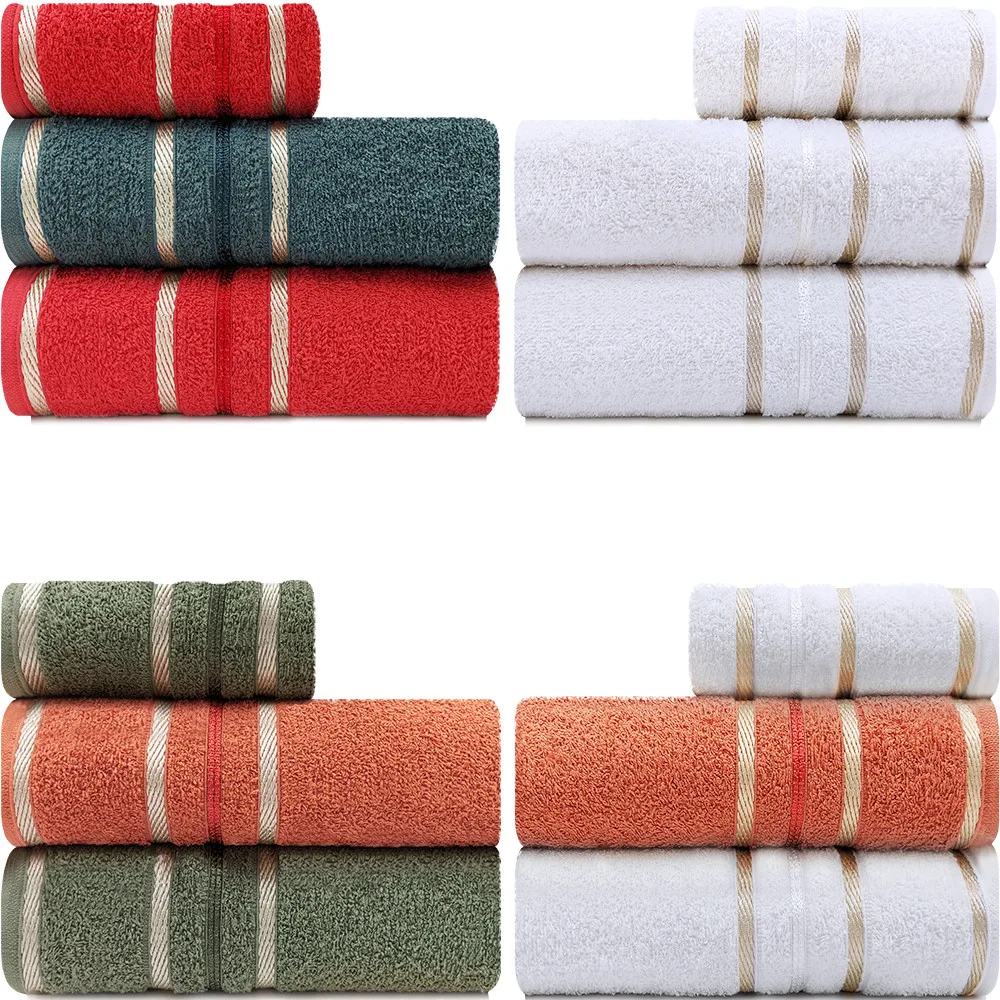 3 PCs Atlantic Cotton Solare Bath + Face Towel Set