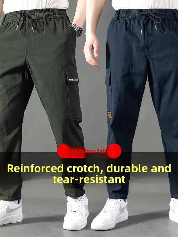 

Men's Workwear Cotton Pants Thiened Straight Legged Durable for Welding And Other Jobs Comfortable Breathable Labor Protection