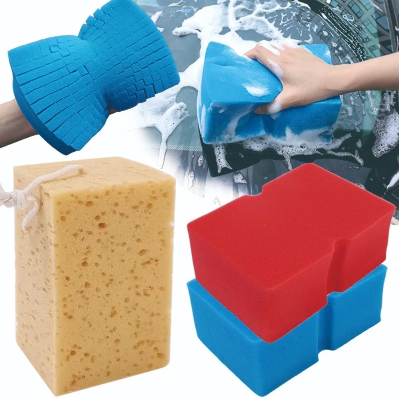 

Car Cleaning Sponge Wipe Absorbent Soft Foam Grid Sponge Non-scratch Large Stain Removal Car Cleaning Sponge Car Cleaning Tools