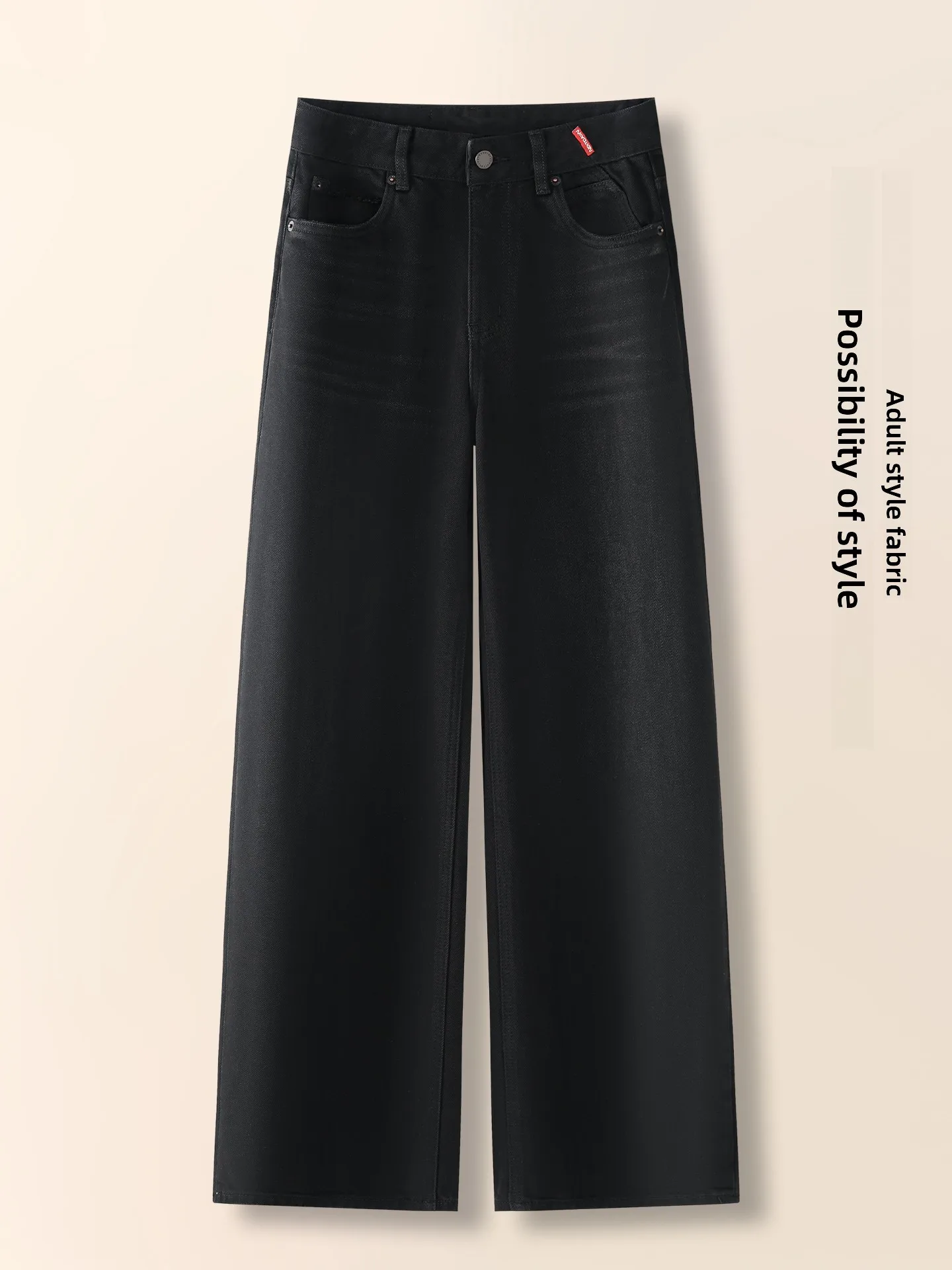 

High Waist Wide Leg Fleece Lined Thickened Denim Jeans Women's Casual Straight Leg Pants Autumn Winter Loose Slimming Jeans