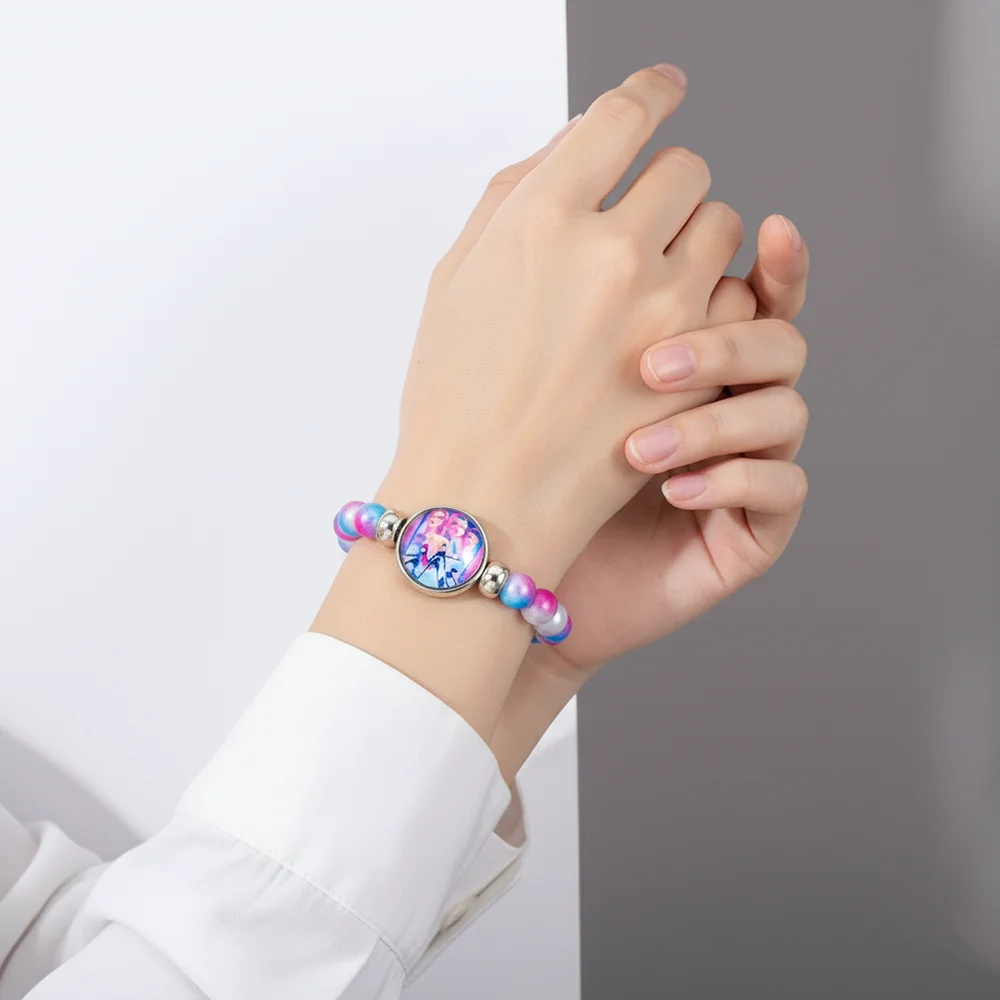 Prezent Kpop Demon Hunter Huntrix, urocza elastyczna bransoletka z koralikami dla dzieci i nastolatków, prezent na urodziny, Boże Narodzenie, festiwal, imprezę