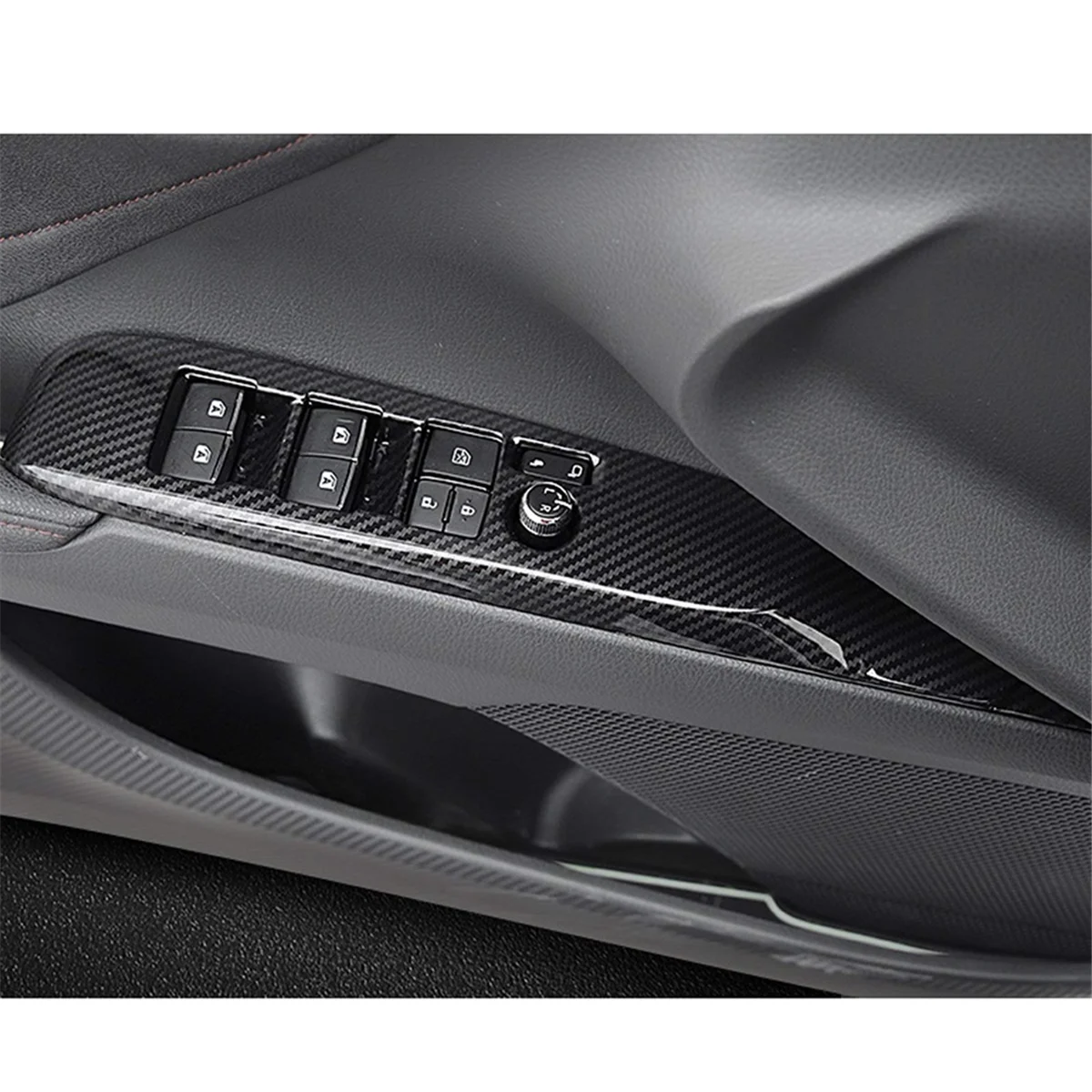 Janela interruptor porta tampa do painel de bloqueio, guarnição para Toyota Camry 9 °, 2024, 2025, fibra de carbono, acessórios